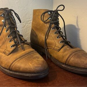 Thursday Boot Company Tan Leather Cap-Toe Boots